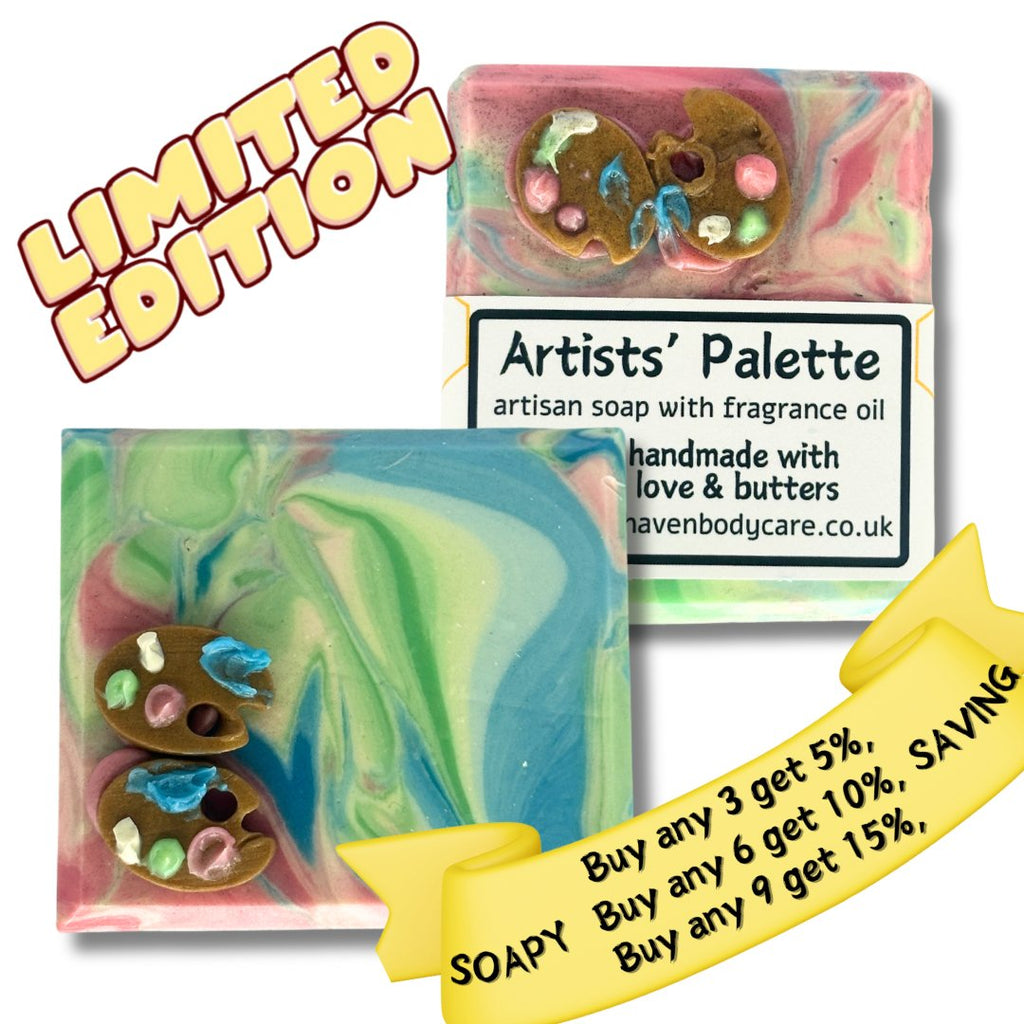 Artists Palette Vegan Soap - with The Temptress Fragrance - Bee Haven Bodycare & Gifts