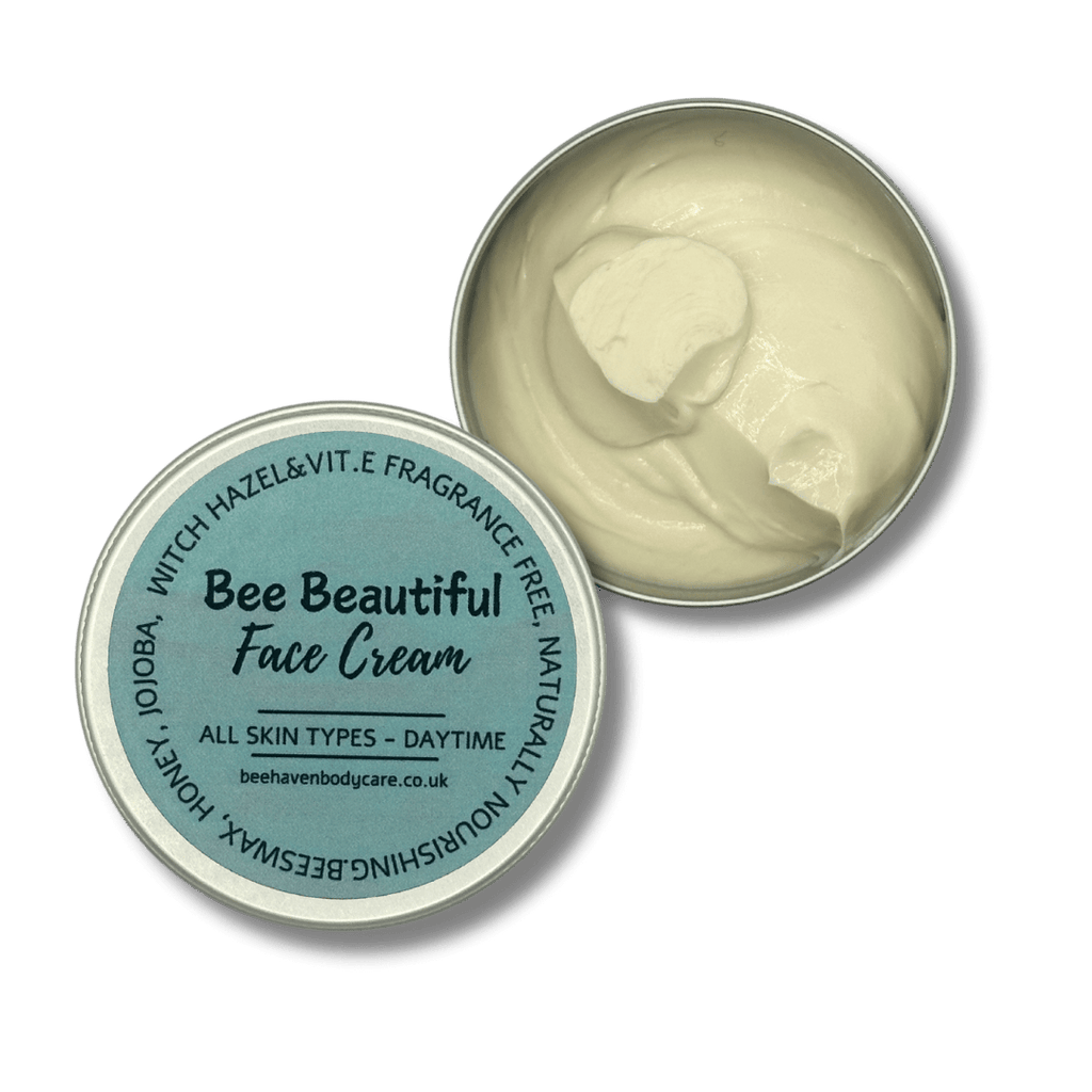 Bee Beautiful Face Cream® - Fragrance Free with Beeswax, Honey, Witch Hazel, Jojoba & Vit E (40g) - Bee Haven Bodycare & Gifts