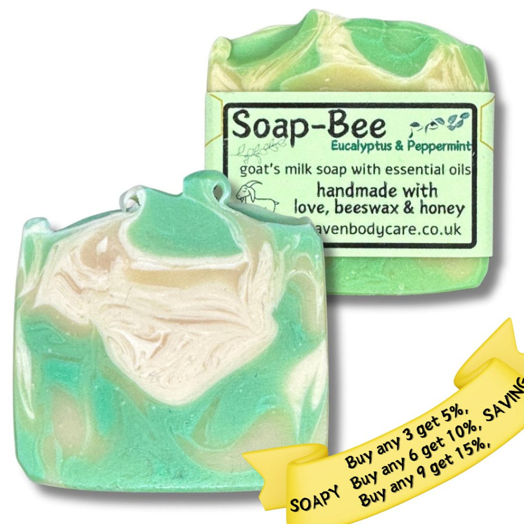 Eucalyptus, Peppermint, Goats Milk & Beeswax Soap - Soap - Bee Eucal - Mint - Bee Haven Bodycare & Gifts