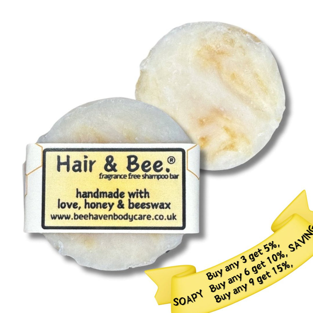 Fragrance Free Beeswax & Honey Shampoo Bar - Hair & Bee® Free - Bee Haven Bodycare & Gifts