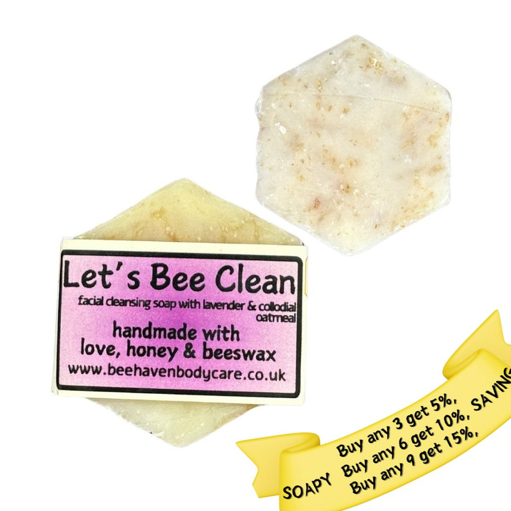 Honey Facial Cleansing Soap (Normal/Dry Skin) - Let's Bee Clean with Lavender - Bee Haven Bodycare & Gifts