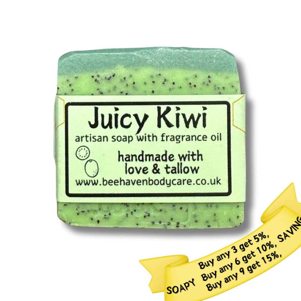 Juicy Kiwi (Fragranced) Artisan Tallow Soap - Bee Haven Bodycare & Gifts