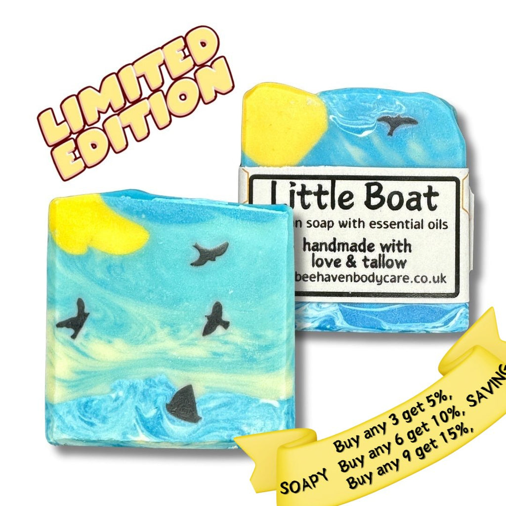 Little Boat Soap Art (Tallow Artisan Soap) - Essential Oils - Bee Haven Bodycare & Gifts