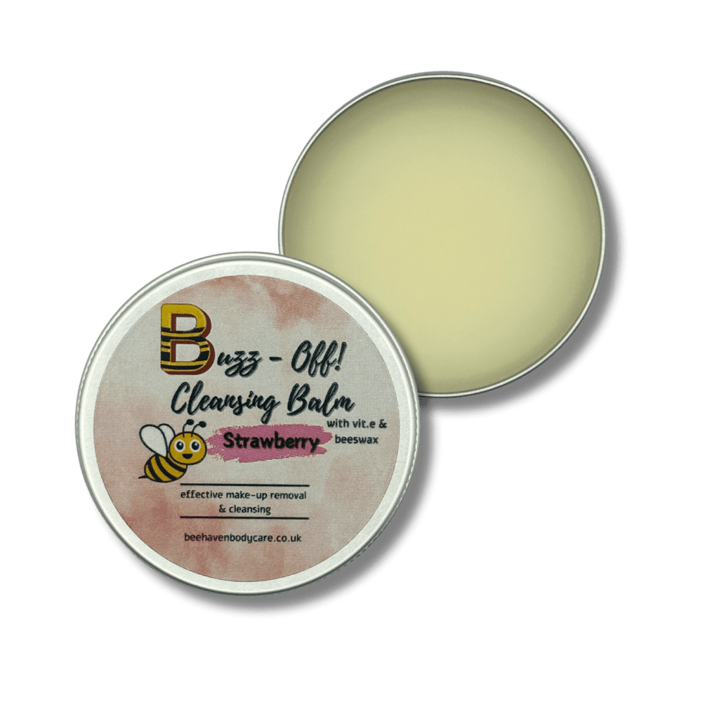 Strawberry Cleansing Balm - Buzz Off! (Beeswax Makeup Remover) - Bee Haven Bodycare & Gifts