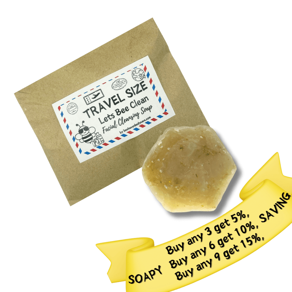 (TRAVEL SIZE) Facial Cleansing Soap (Sensitive Skin) - Let's Bee Clean - Bee Haven Bodycare & Gifts