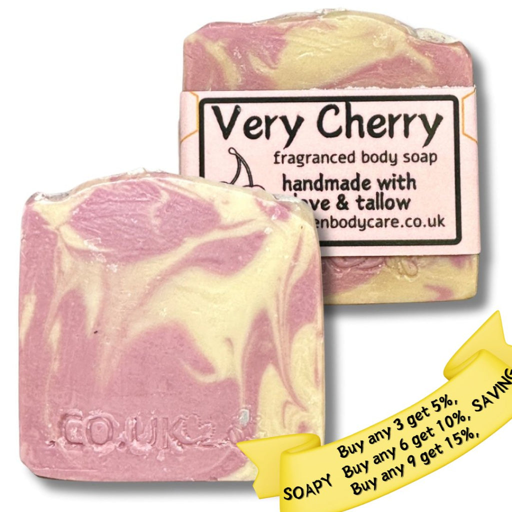 Very Cherry (Fragranced) Tallow Soap - Bee Haven Bodycare & Gifts