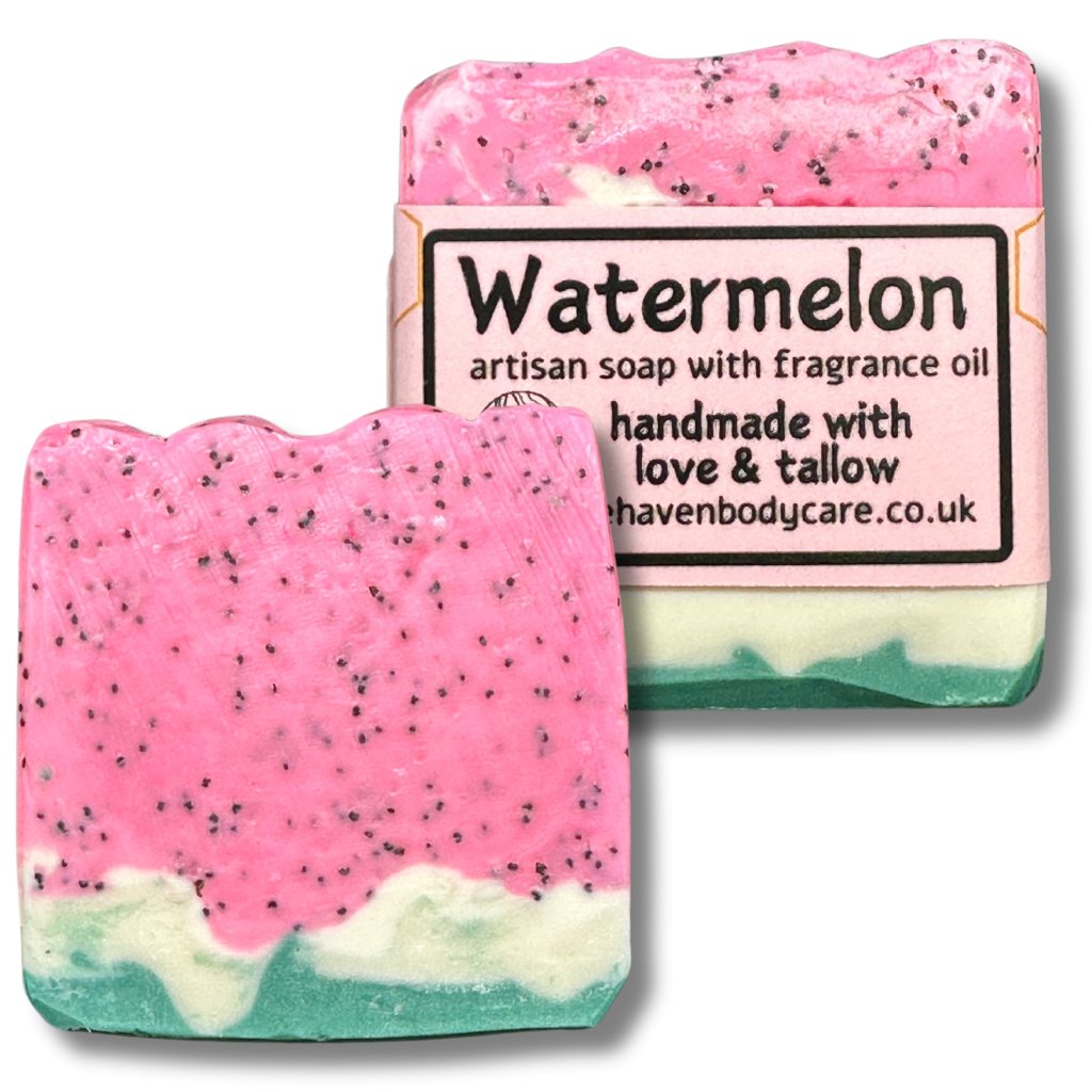 Watermelon ( Fragranced) Artisan Tallow & Beeswax Soap - Bee Haven Bodycare & Gifts